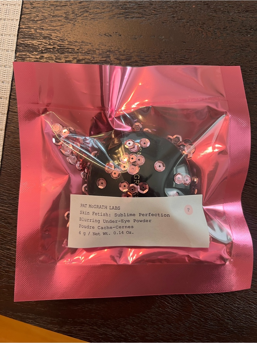 Pat McGrath Baby Pink Under-Eye Powder in Shiny Pink Pouch
